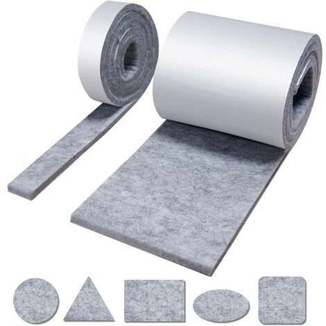 Patin meuble,patin feutre,Triomphe 2 rouleau feutrine autocollante (100 x 10cm et 100 x 2cm),tampon patin chaise,patins glisseurs pour meubles et votre plancher en bois,patins pour meubles et votre pl (1/5)