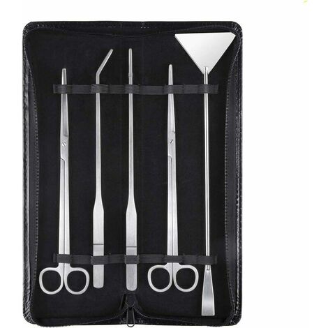 Aquarium Aquascaping Kit 5 en 1 INOX Aquarium Tank Plante Aquatique Outils Ensembles Pinces Ciseaux spatule