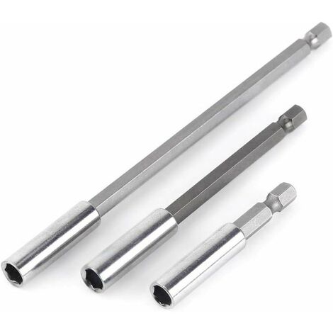 Porte Embouts Magnétique Extension de Vissage Tournevis Tige Hexagonal 60mm 100mm 150mm Rallonge Embout Visseuse(3Pcs 1/4" ) Macaron (1/5)