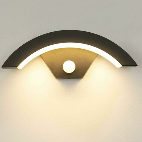 15W Applique Murale Extérieur Avec détecteur de movement LED 3000K Blanc chaud Luminaire Exterieur Murale Aluminium Applique Exterieur pour Jardin/Avant Salle de Bains/Porche/Garage (1/5)