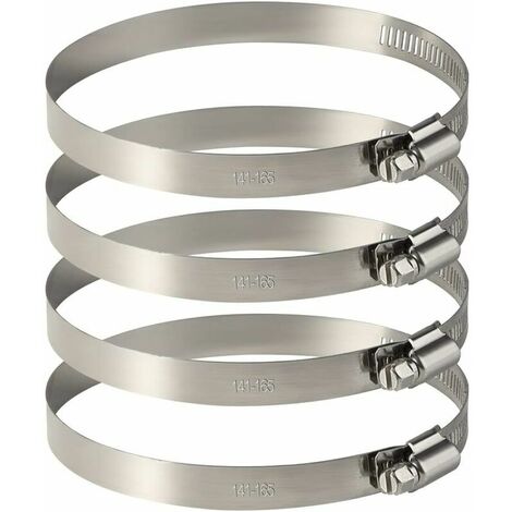 4Pcs 150 mm Collier de Serrage Tuyau Ajustable en Acier Inoxydable Pour Fixer Souples Durites (141mm-165mm) (1/5)