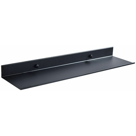Tablette de salle de bain , Noir Salle De Bains Étagère En Aluminium Économie D'espace Flottant Étagères Rack De Stockage Dressing Table Plateau Mural (1/5)