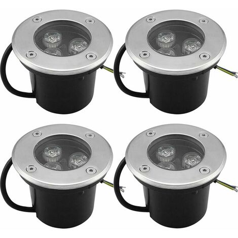Lumières enterrées, LED chaud blanc enterré lampe de paysage lampe de sol pour jardin, éclairage extérieur-IP68 AC85-265V (4pack,3W) (1/5)