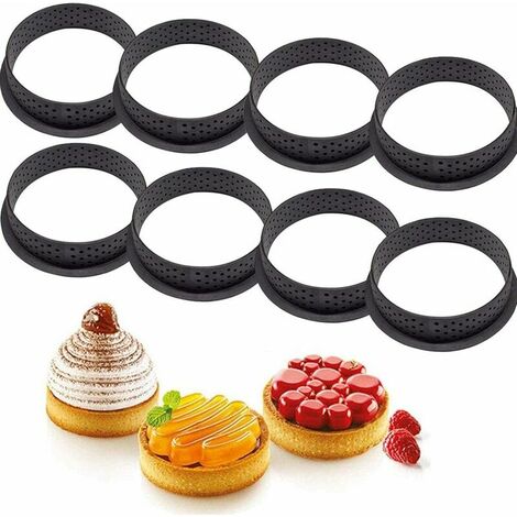 Moule de cuisson en silicone forme ronde mousse cercle anneau pâtisserie et outils de cuisson pour faire mousse tarte quiche forme de cercle