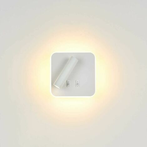 Feux de chevet Lampe murale hôtel intérieur Lumières mural lit Lampe murale couloir avec interrupteur (12W blanc/blanc chaud) [Classe énergétique A+] (1/5)