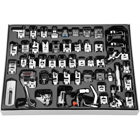 52 pcs Pieds-de-biche Professionnel Point de Marche Pied Multi-Fonctionnelle Machine à Coudre Partie pour Frère, Chanteur et Machine à Coudre Domestique (1/5)