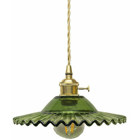 E27 Industrielle Vintage Verre Suspensions Luminaire Retro Plafonnier Luminaire Verre Retro Suspensions Luminaires Industrielle Eclairage de Plafond Suspensions Plafonniers Luminaire(Verre vert sans s (1/5)