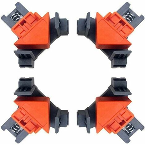 Lot de 4 Pinces à Angle Droit pour Travail du Bois, Menuiserie 90 Degrés Clip de Serrage à Angle Droit Fixation Rapide du Cadre de Photo Colliers de Coin (1/5)