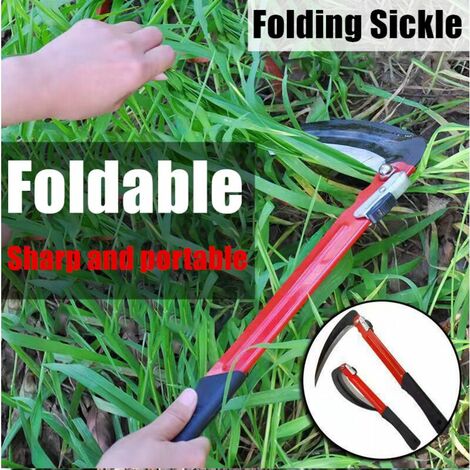 Faucille agricole pliante à Long manche, coupe du blé, tondeuse à gazon, couteau de jardinage, de désherbage, outils de jardin (1/5)