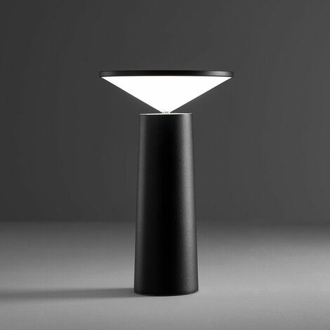 Lampe de Bureau LED sans Fil Rechargeable, Veilleuse LED, Lampe de Chevet Tactile, USB Rechargeable pour 3 Couleur(Noir) (1/5)