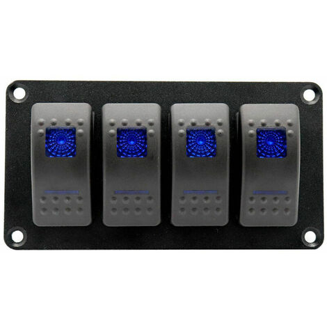 Panneau D'Interrupteur A Bascule A 4 Broches, 5 Broches, Interrupteurs A Bascule Retroeclaires Marche-Arret Etanches Pour Bateau De Voiture, Remorque De Vehicule, Camion Suv, Bateau, 12 V, Panneau Mar (1/5)