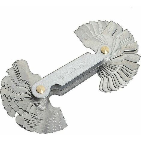 Peigne Filetage, Jauge Filetage métrique 58 Lames Set vis Pas de Fil jauge de Coupe système de Pouce métrique jauge，argent, une pièce