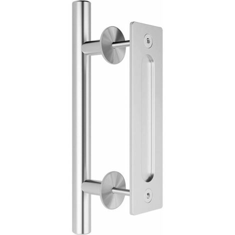 Poignée de porte coulissante double face en acier inoxydable invisible pour porte coulissante en bois 12 Inches (1/5)
