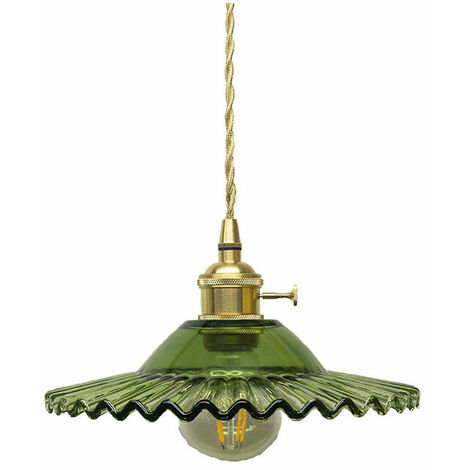 E27 Industrielle Vintage Verre Suspensions Luminaire Retro Plafonnier Luminaire Industrielle Eclairage de Plafond Verre Retro Suspensions Luminaires Suspensions Plafonniers Luminaire(vert) (1/5)