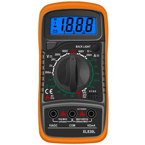 Multimètre Numérique LCD, Haute Qualité Voltmètre Ampèremètre Ohmmètre, Portable Digital Testeur Electrique Mesure Tension Courant Continuité Résistance AC DC Circuit Diodes Transistors (1/5)