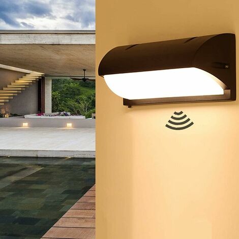 18W Applique Murale Extérieur Avec détecteur de movement,3000K Blanc Chaud Luminaire Exterieur Murale IP65 Radar Lampe Extérieure Applique Murale pour Rues, Jardins, Terrasses, Garages (1/5)