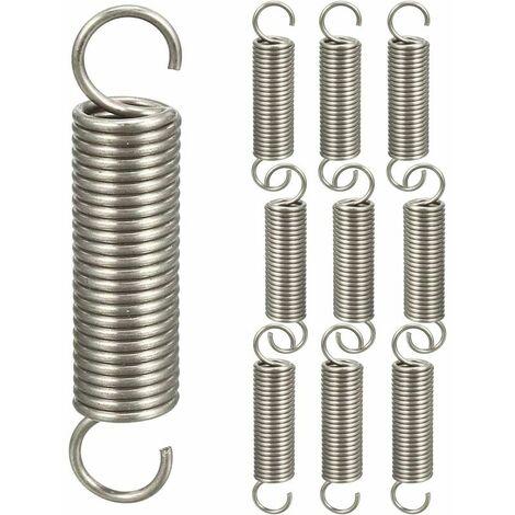 10pcs Ressort Double Crochet Ressorts de Traction,Ressorts de Compression Ressort Crochet Assortiment de Ressort,1.21145mm