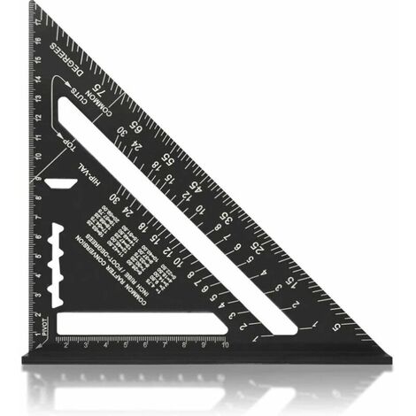 Equerre Menuisier MULTI FONCTIONS 180 mm Metal Aluminium Regle Équerre Trusquin Guide Raporteur Angle 45 90 Degres/Outillage Charpentier/Outil Traçage Guidage Menuiserie Bois (1/5)