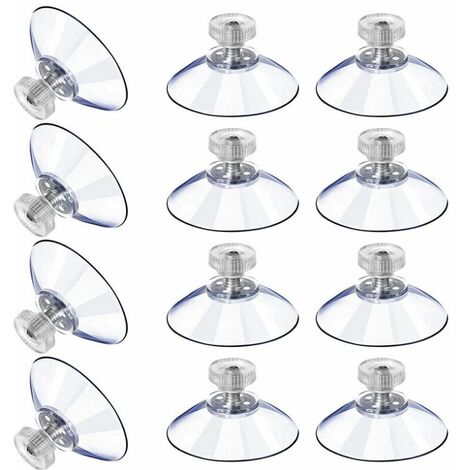 Ventouses en Plastique Ventouse Anti-Collision Transparente en Caoutchouc Vis Écrou en Métal Ventouse Solide en PVC Transparent Remplacement avec Écrou de Vis Fontainebleau 12PCS (1/5)