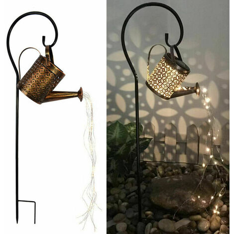 Lampe solaire Creatif en fer forge bouilloire douche prise de sol lumiere paysage exterieur lumiere decorative lumiere de jardin solaire avec crochet (1/5)