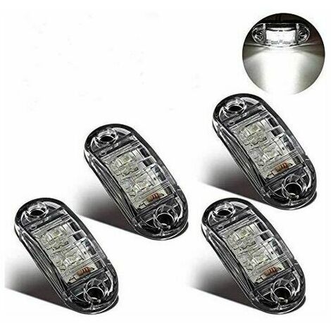 Feux de Gabarit Latéraux Feux De Dégagement LED pour 12V 24V Universel Remorque Camion Lorry Caravan Bus (4pcs Blanc) (1/5)