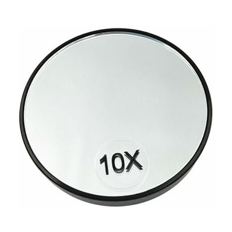 Miroir de maquillage grossissant 10x, rond grossissant , avec deux ventouses pour le rasage et le maquillage (1/5)