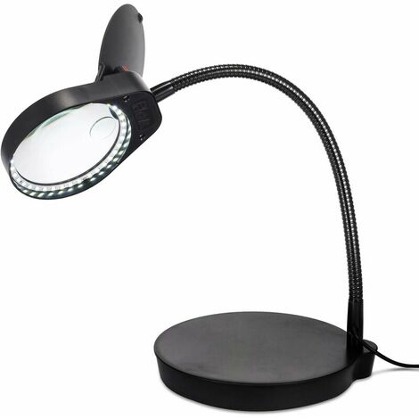 Lampe Loupe sur Pied 2 en 1 3x 10x Loupe de lecture avec Support LED 38pcs loupe eclairante pour Lumière du Jour Lumineux Lumières Travaux Manuels Industrie Electronique(Noir) (1/5)