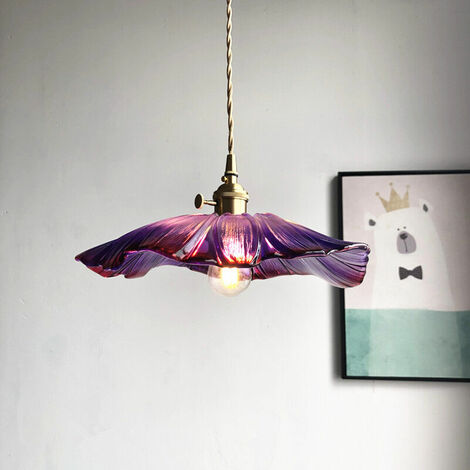 E27 Industrielle Vintage Verre Suspensions Luminaire Retro Plafonnier Luminaire Industrielle Eclairage de Plafond Verre Retro Suspensions Luminaires Suspensions Plafonniers Luminaire(Violet) (1/5)