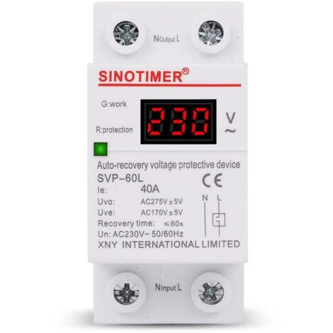 Parasurtenseur monophasé SVP-60L, dispositif de protection de tension automatique, disjoncteur électrique 40A (1/5)