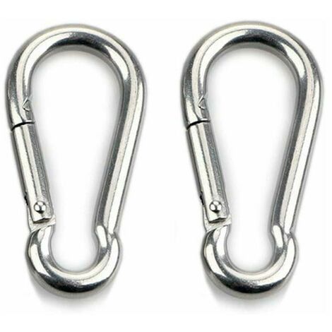 2Pcs Mousqueton De Fixation Pour Charges Lourdes, Sports, Chiens De Serrure, Hamac Balançoire, En Acier Inoxydable 304, 8Mm Épaisseur (1/5)