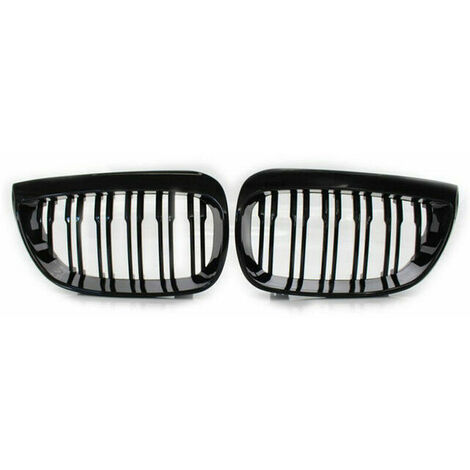 Paire de grilles de calandre de remplacement pour BMW Série 1 E81 E87 2004-2007 Grilles de course de style de voiture - Le noir (1/5)