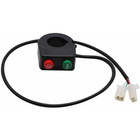 Interrupteur de phare de klaxon de guidon en plastique ABS 12V klaxon phare deux fonctions interrupteur de guidon pour moto Scooter - Le noir (1/5)