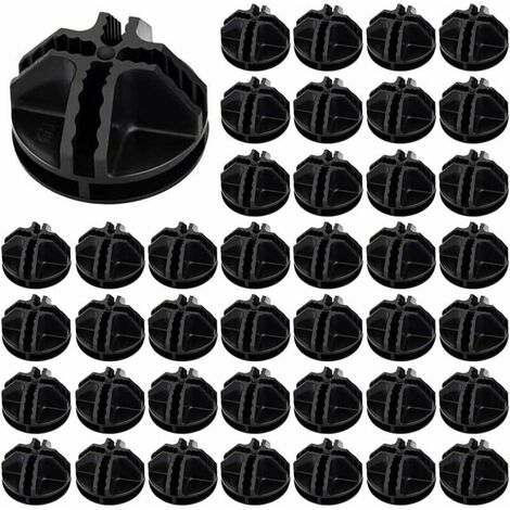 40pcs Fils Cube Plastique ABS Connecteur Cube de Rangement Blanc Raccord Meuble de Rangement Raccord Meuble de Rangement Cube de Fil Modulaire Cube en Grille pour Étagère Casier de Rangement(Noir) (1/5)