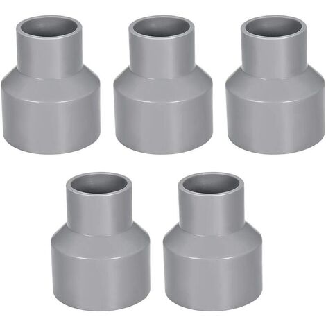 50mm x 32mm PVC Pipe Reducer Fitting Coupling Hub Coupling DWV Gray 5Pcs (1/3)