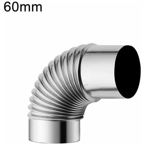 Stainless Steel 90 Degree Elbow Chimney Pipe for Smoke Stove,60mm (1/3)
