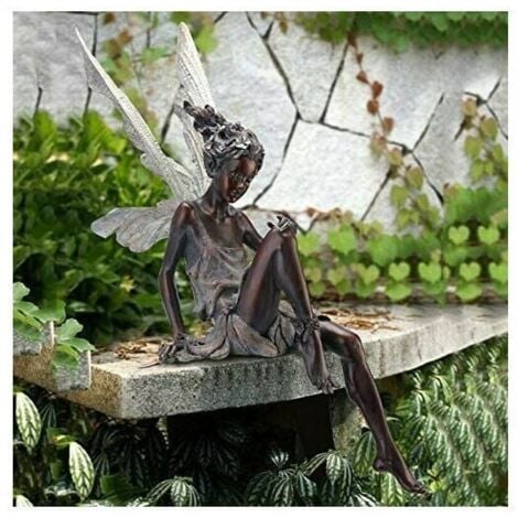 Garden Ornament Magical Fairy Sitting, Tudor and Turek Sitting Resin Garden Ornament 22cm