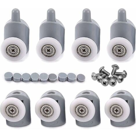 8x Adjustable Roller Dual Roller Caster Wheel Bathroom Shower Door 25mm (1/5)