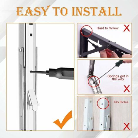 400mm Folding Bracket, Folding Shelf Brackets Max Load 150kg, Stainless Steel Folding Console Bracket, Wall Shelf Bracket (2Pcs)