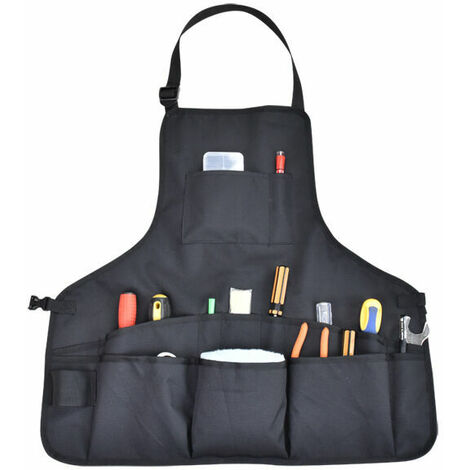 Gardening Apron Gardener Apron Work Apron Adjustable Protective Apron for Garden Tools -(Black) (1/5)