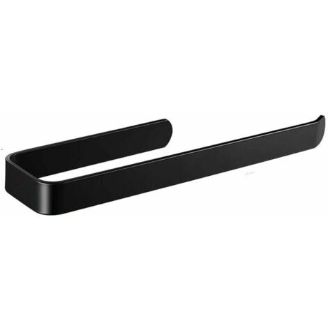 Self-adhesive stainless steel towel rail for bathroom and kitchen - 33.5 cm - Black - self-adhesive