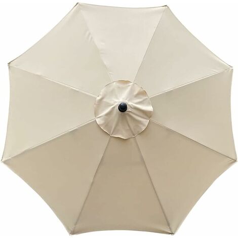 Parasol Replacement Cover, 8 Ribs, 3m, Waterproof, UV Resistant, Replacement Fabric, Beige