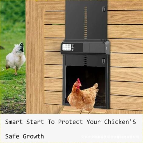 Automatic Chicken Coop Door, IPX3 Waterproof Automatic Chicken Coop Door Opener with Light Sensor, Battery Powered