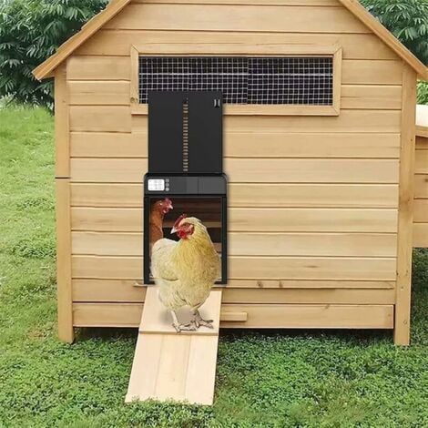 Automatic Chicken Coop Door, IPX3 Waterproof Automatic Chicken Coop Door Opener with Light Sensor, Battery Powered