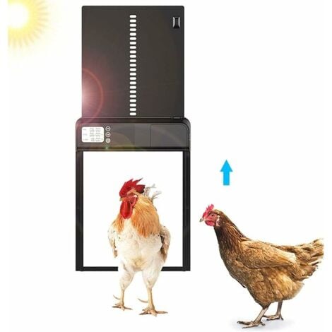 Automatic Chicken Coop Door, IPX3 Waterproof Automatic Chicken Coop Door Opener with Light Sensor, Battery Powered
