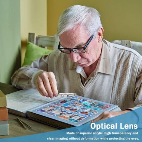 Pocket Magnifying Glass with Light 2 Pieces of 3X and 6X Magnifier ...