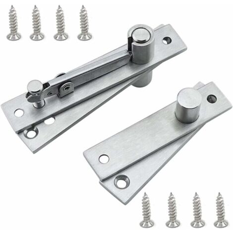 Rotary Hinge, Door Pivot Hinge, Concealed Pivot Door Hinge, Up and Down Pivot Door Hinge, Stainless Steel for Cabinets, Wardrobes (Silver)