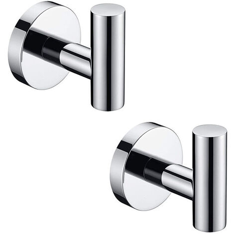 2pcs Hooks for Bathroom Toilet Coat Towel Hat Stainless Steel Multi-choice (1/3)