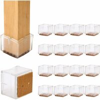 16Pcs Silicone Chair Leg Floor Protectors, Table Leg Caps Rubber Feet Pads Anti-Slip (Square 49-55mm)