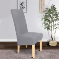 2-Piece XL Dining Chair Cover, Meal Bomb Removable Washable Dining Chair Cover (Light Grey)