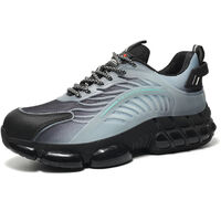 Safety Trainers Men Women Steel Toe Cap Trainers Safety Shoes with Air Cushion Comfortable Work Trainers,Black gray,39